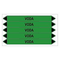 Značení potrubí, voda,5 ks, 150 × 12 mm